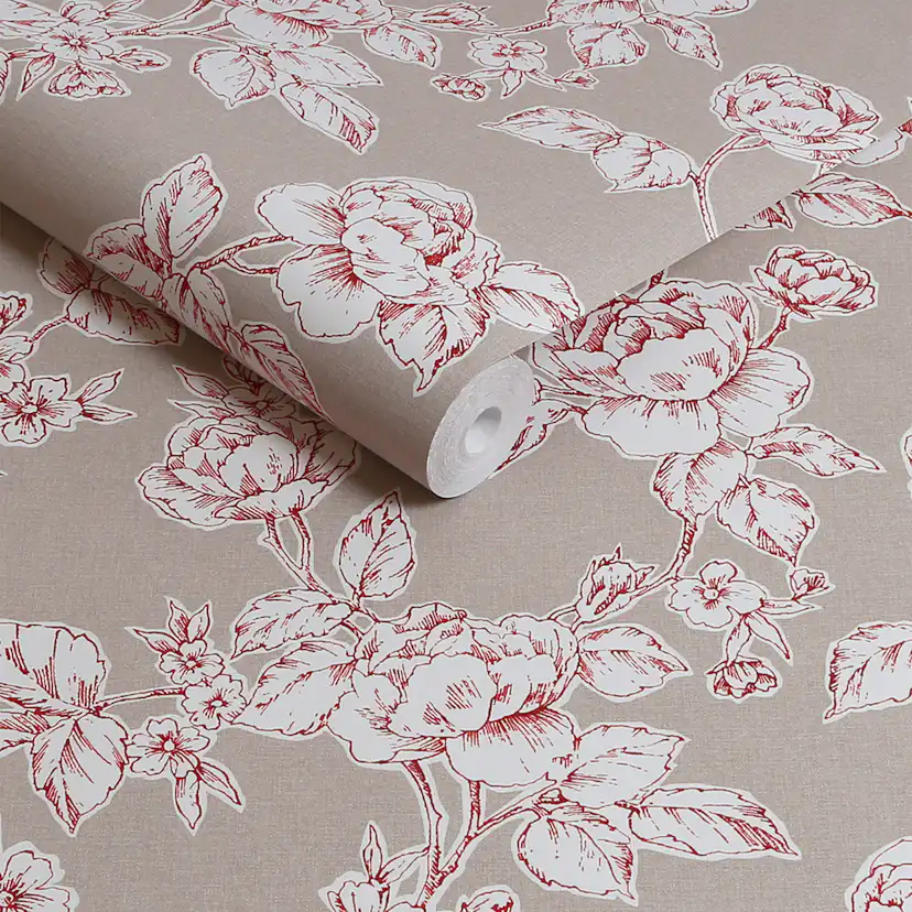 Tapet Laura Ashley Pollington Roses Grå