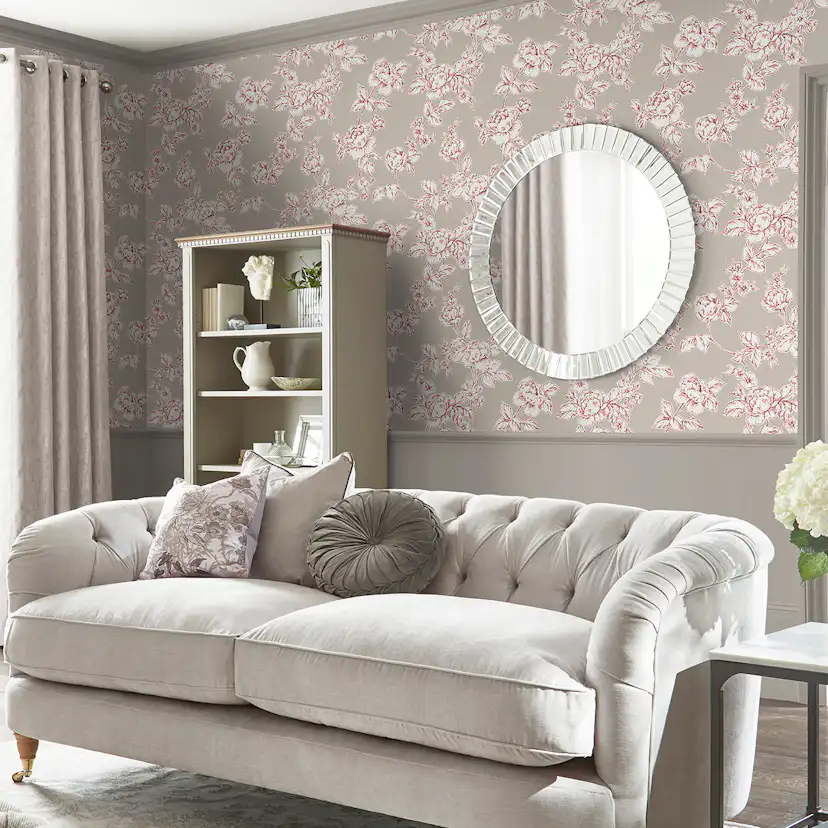 Tapet Laura Ashley Pollington Roses Grå