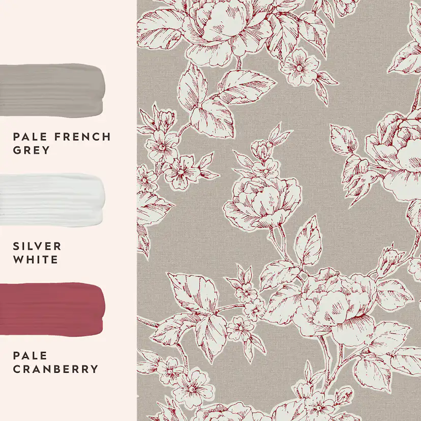 Tapet Laura Ashley Pollington Roses Grå