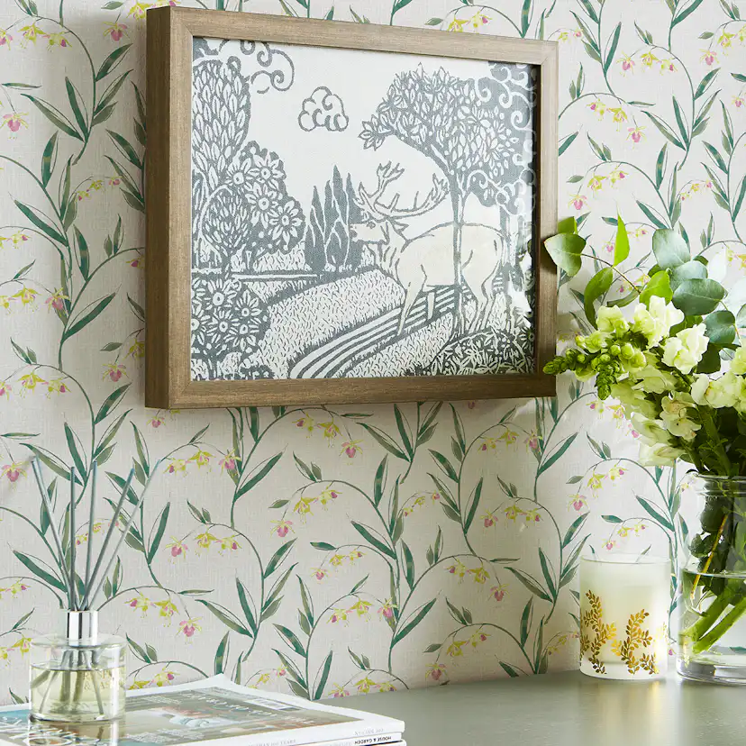 Tapet Laura Ashley Fulwell Fuchsia Grå