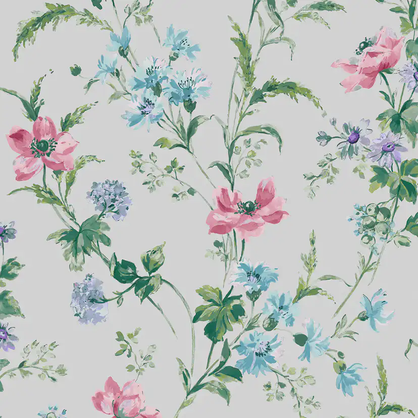 Tapet Laura Ashley Poppy Meadow Lila