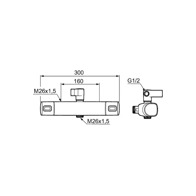 Badkarsblandare FM Mattsson Siljan 160 utan Pip