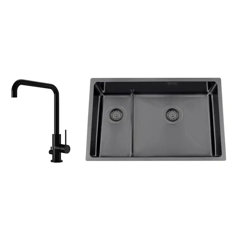 Disklåda Nordic Tech Titan 73 KHX Nickel med Köksblandare Steel Mood D