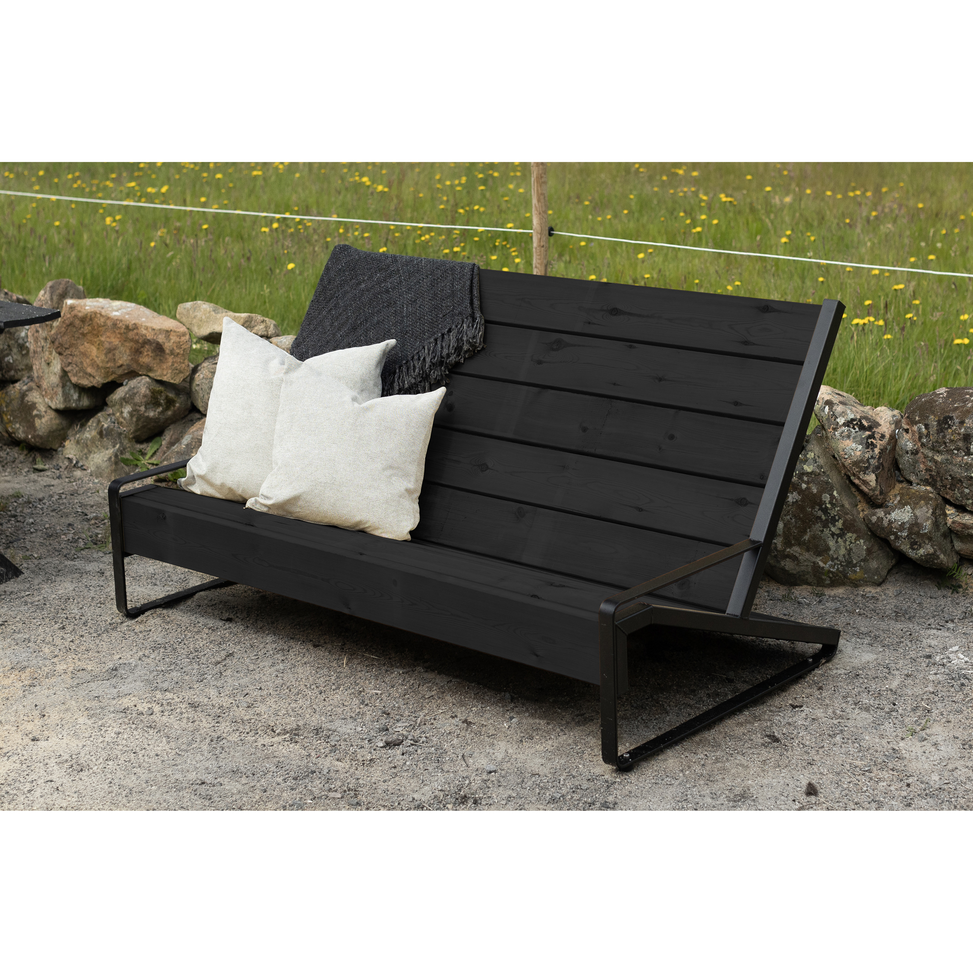 Solsoffa Jabo Vansjön med 2st Gavlar Svart