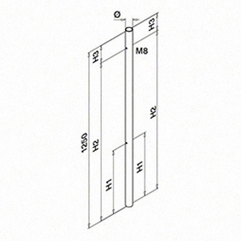 Räckesstolpe Herrljunga Ledstångsfabrik Utanpåliggande Dubbel Inomhus Konsol 0551
