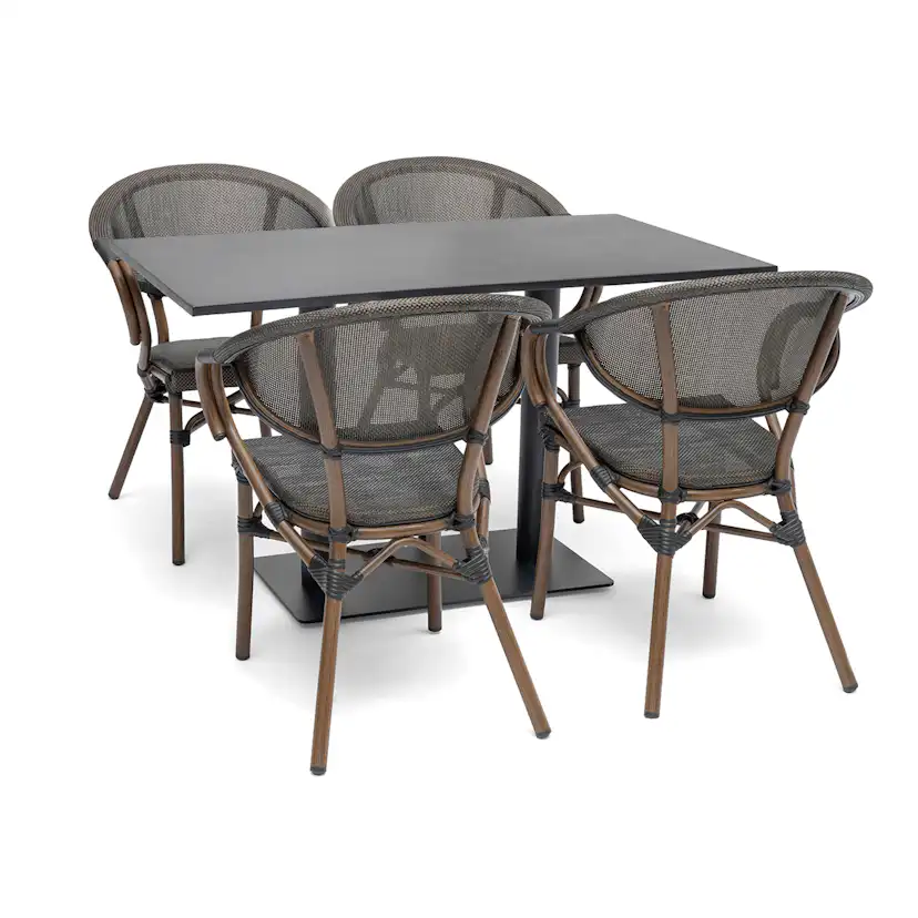 Caféset Hillerstorp Näsby med 4 st Äppelhed Trädgårdstolar