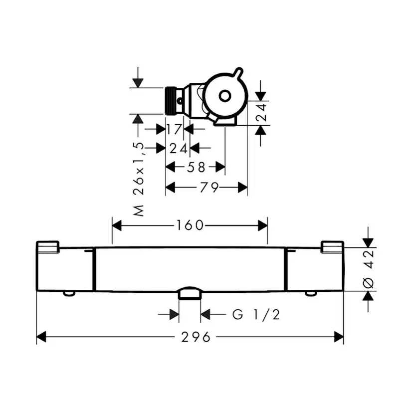 Duschblandare Hansgrohe Ecostat 1001 CL 150 cc