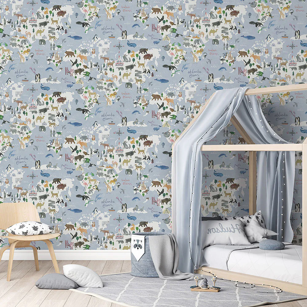 Tapet Holden Dream Catcher Animal Maps Blue 13250