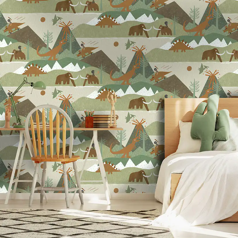 Tapet Holden Dream Catcher Prehistoric Green Orange 13260