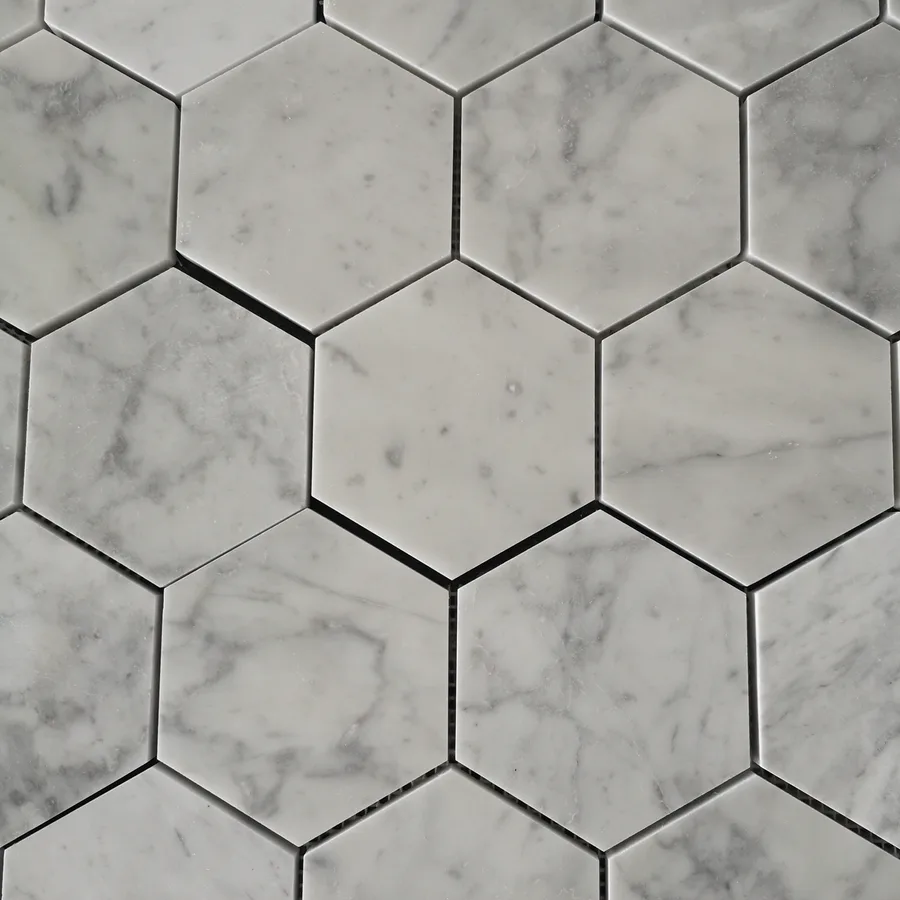 Carrara Mosaik Hexagon Polerad 10x11,5 cm