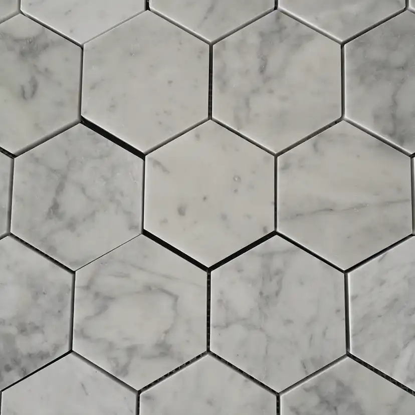 Carrara Mosaik Hexagon Polerad 10x11,5 cm