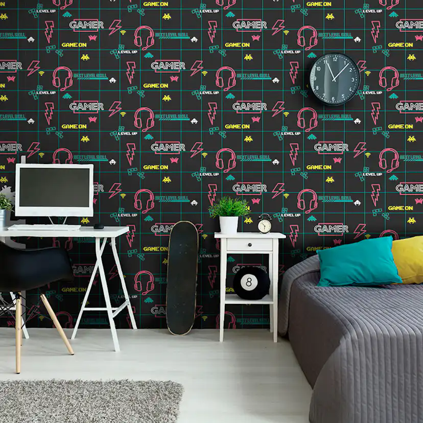 Tapet Holden Dream Catcher Gamer Black Neon Pink 13311