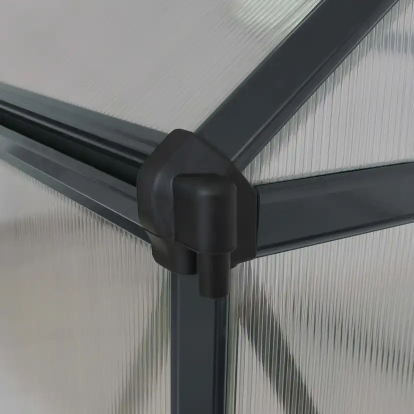 Växthus gop Mythos, Svart Aluminiumstomme med UV-Skyddade Polykarbonatskivor, 3,4 m²