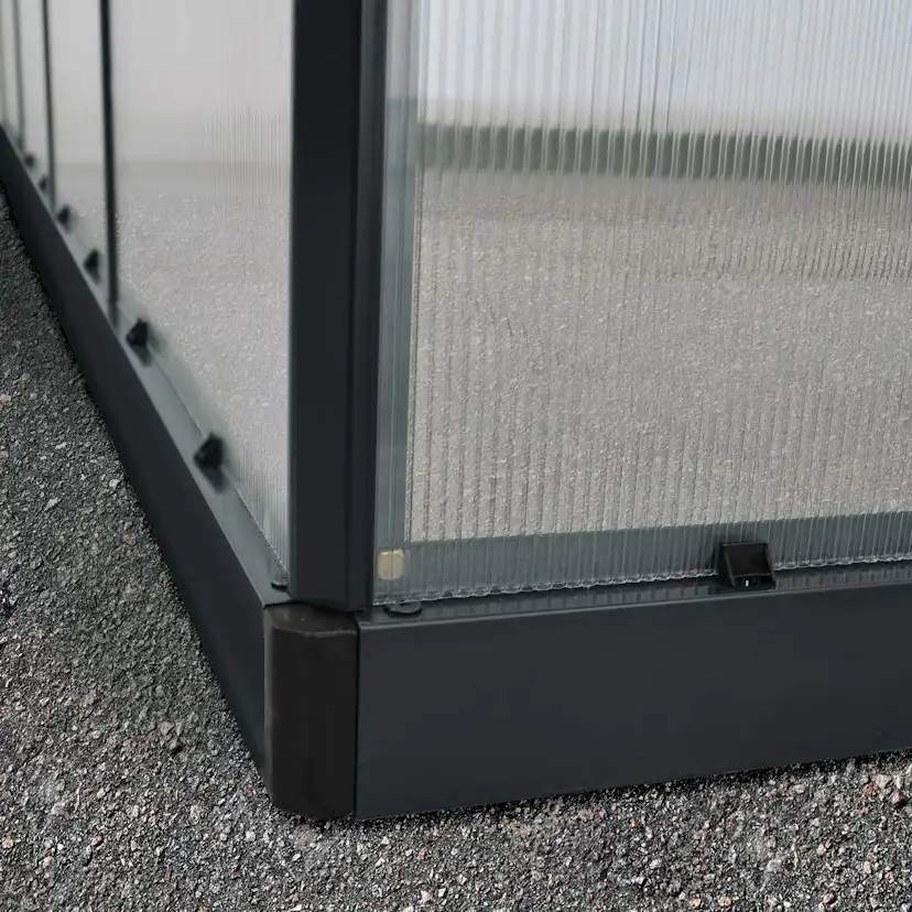Växthus gop Mythos, Svart Aluminiumstomme med UV-Skyddade Polykarbonatskivor, 3,4 m²