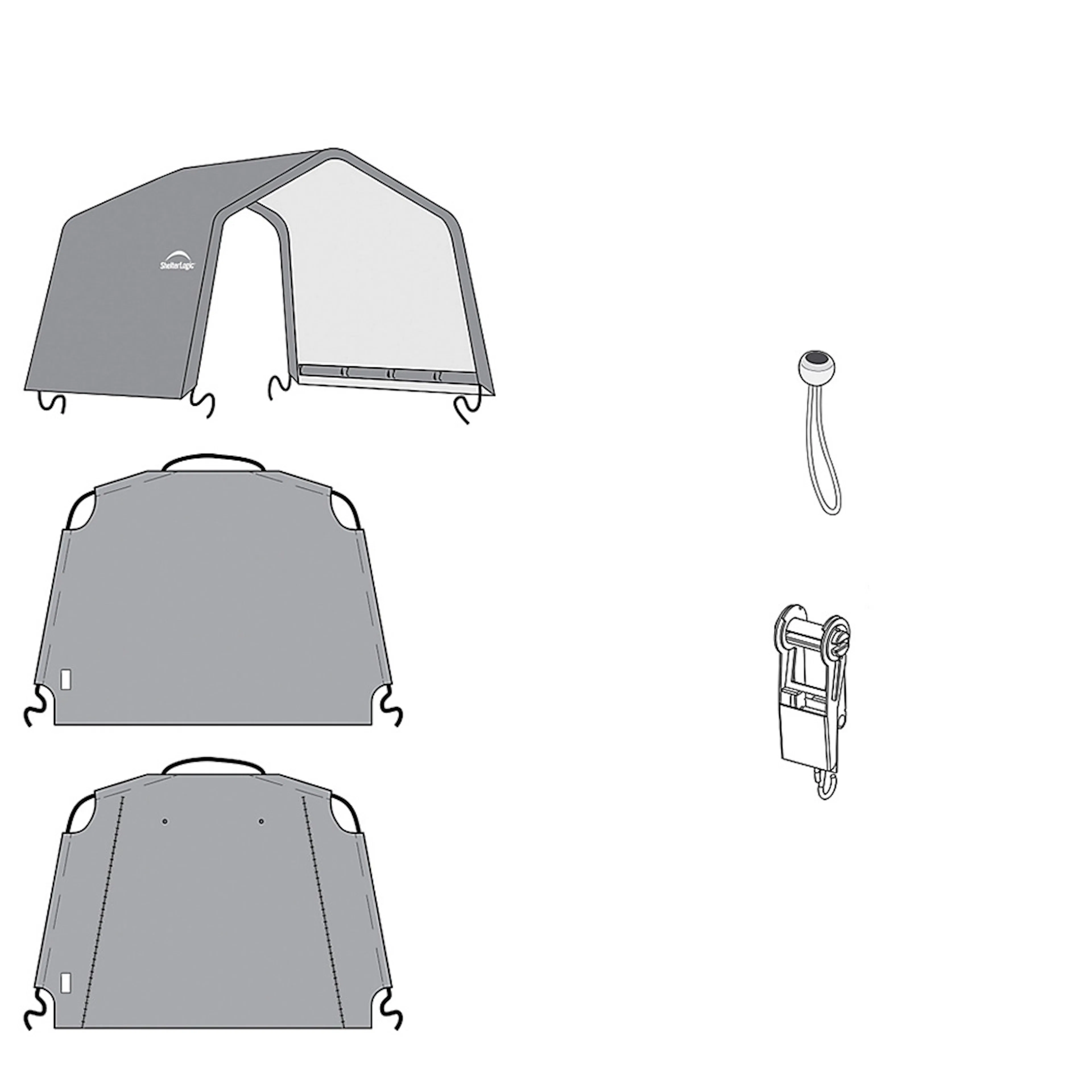 Duk gop till Original Garagetält Grå 23 m² UV-behandlad & Vattenavvisande