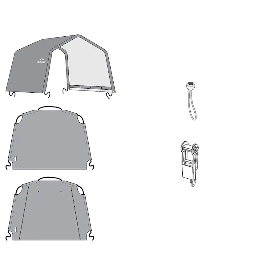 Duk gop till Original Garagetält Grå 23 m² UV-behandlad & Vattenavvisande