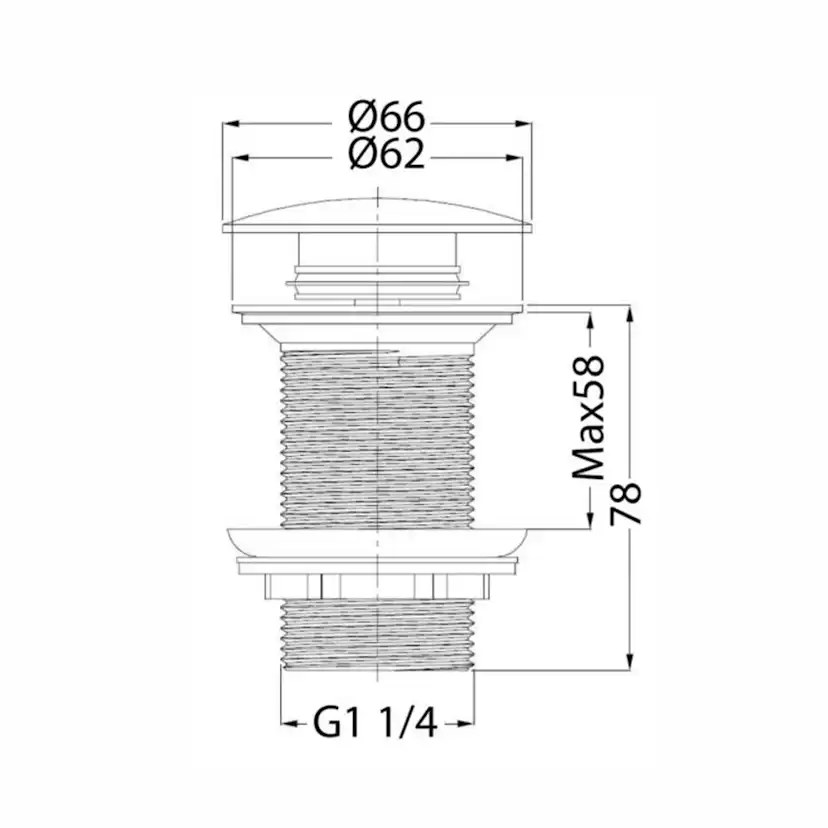 Bottenventil Hafa med Pop-up utan Bräddavlopp