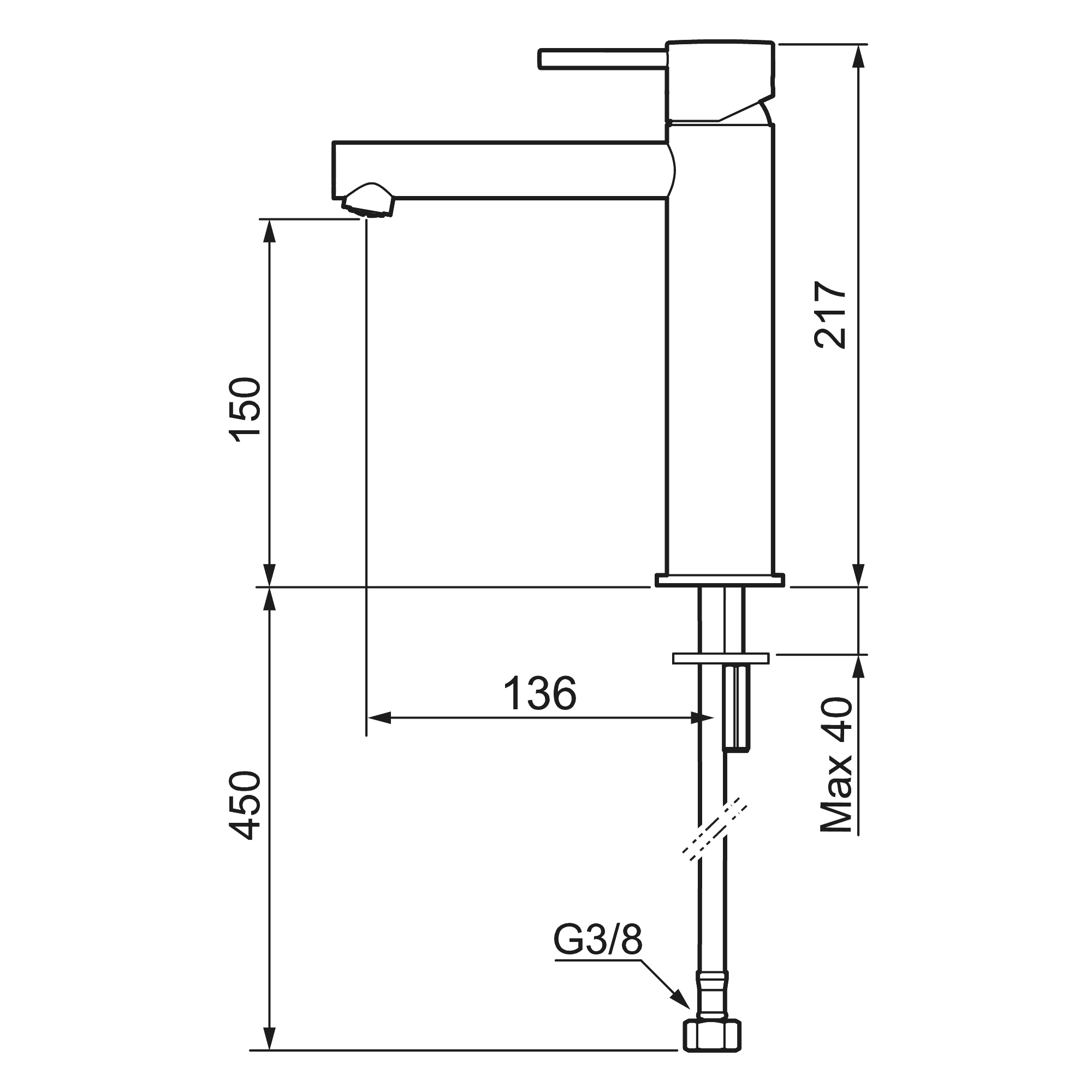 Tvättställsblandare Mora INXX II Sharp Medium