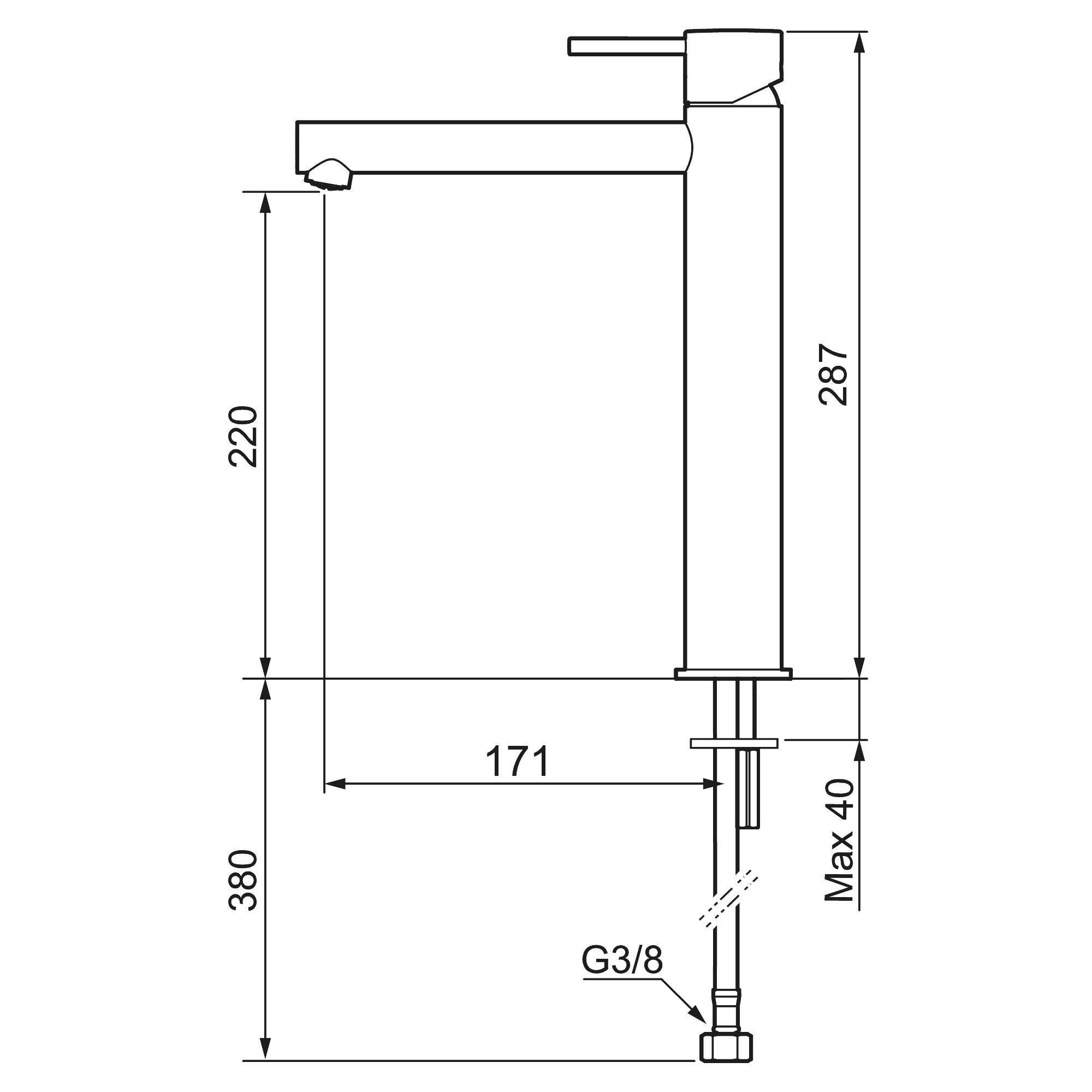 Tvättställsblandare Mora INXX II Sharp High
