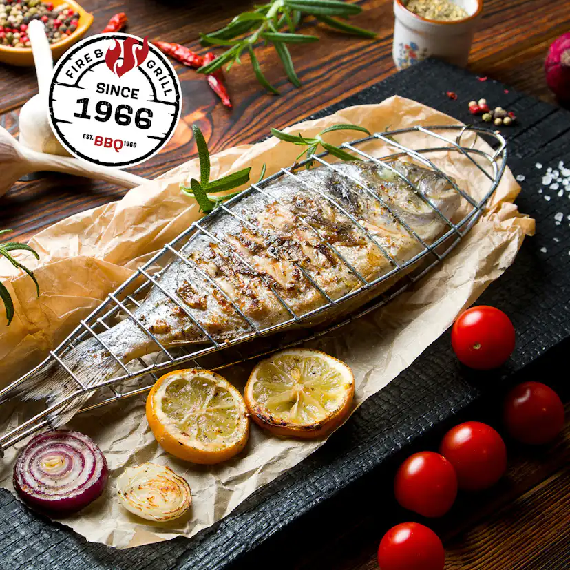 Kolgrill Landmann Grilltunna 550 Stål med Sidobord och Termometer