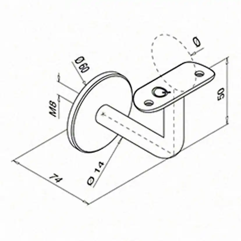 Väggfäste Herrljunga Ledstångsfabrik 0111 för Utomhusbruk