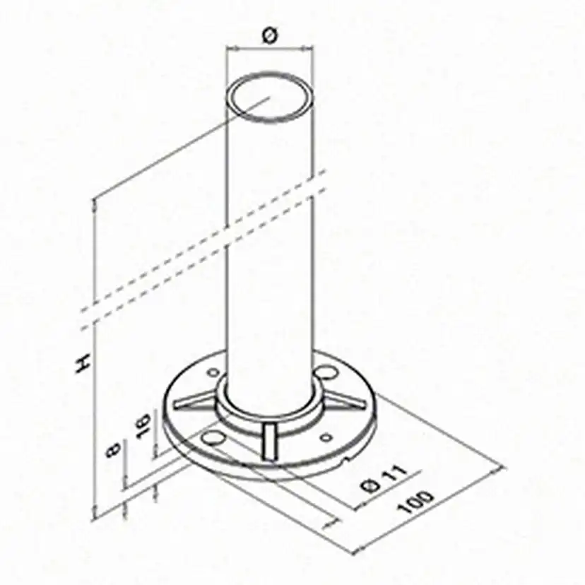 Räckesstolpe Herrljunga Ledstångsfabrik 0921 Utomhus