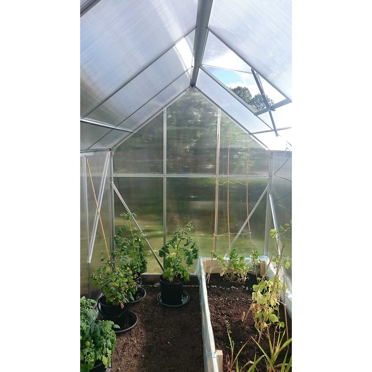 Växthus Metalcraft Rektangulär Aluminiumram med UV-Skyddad Kanalplast, 5,6 m²