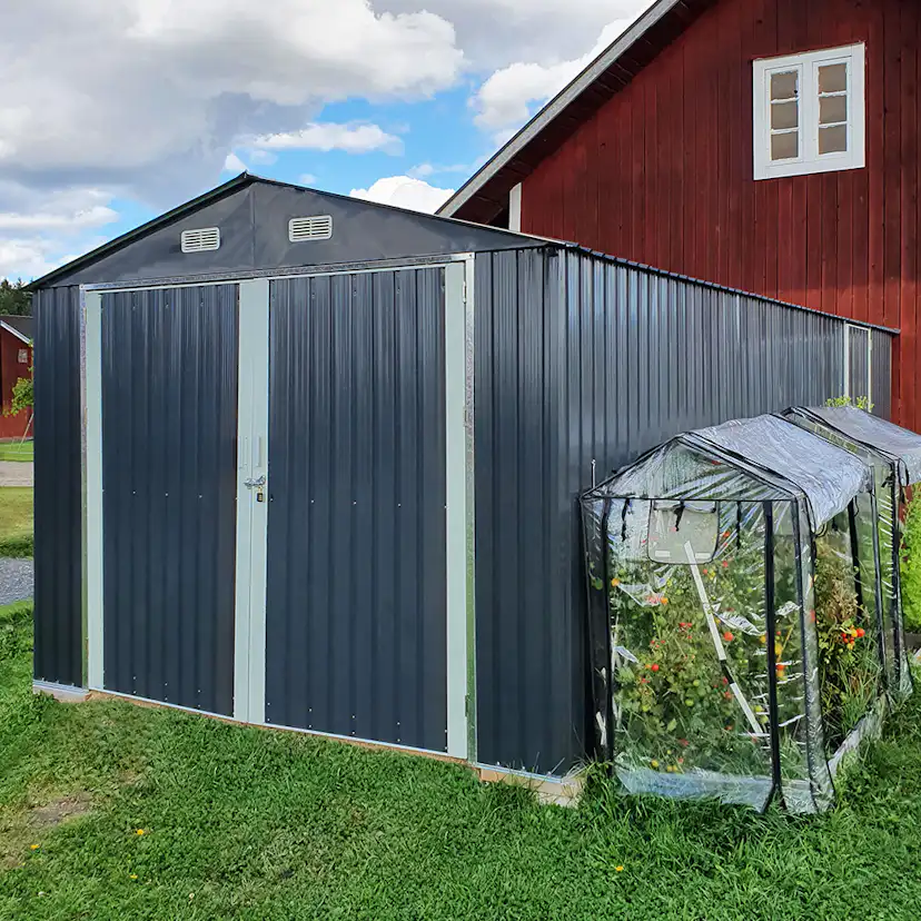 Garage Metalcraft 18m² Antracit/Vit Uteförråd