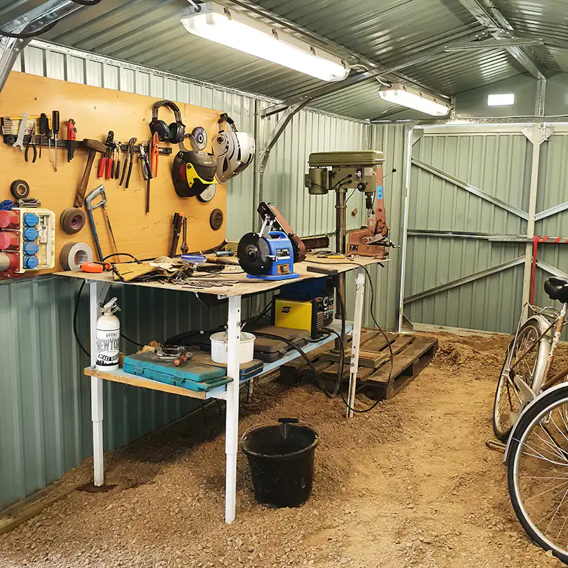 Garage Metalcraft 18m² Antracit/Vit Uteförråd