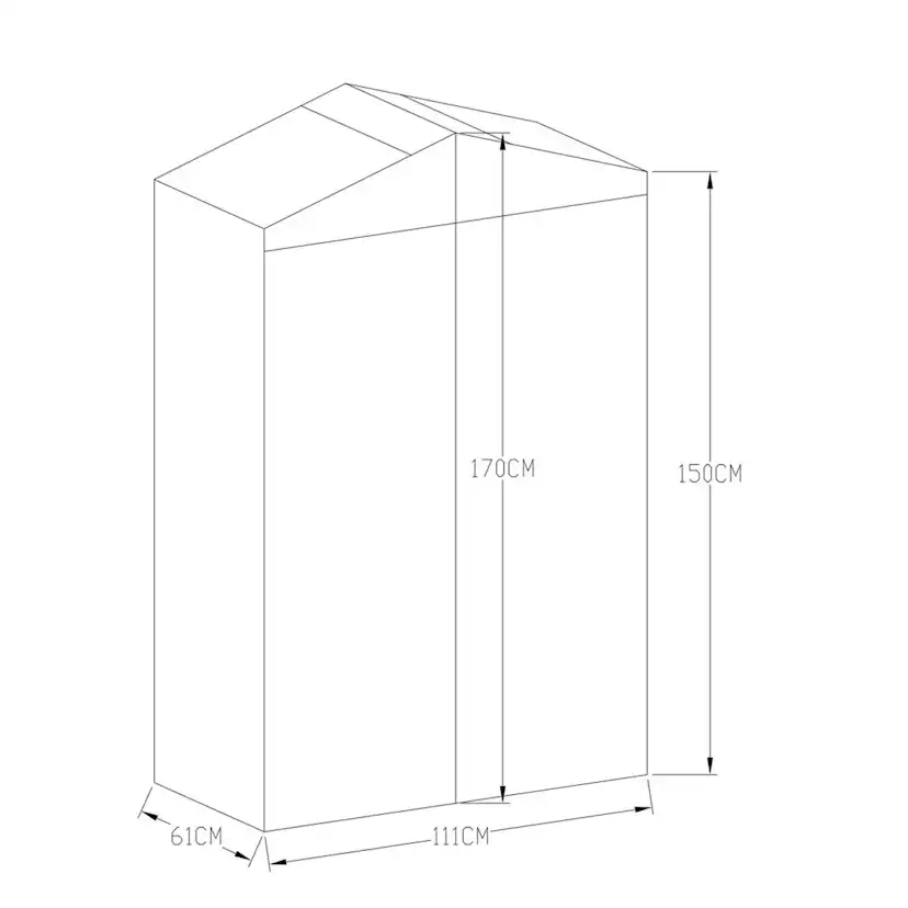 Växthus Metalcraft Svart Rektangulär Odlingsvitrin mot Vägg med Säkerhetsglas, 111x61x170 cm