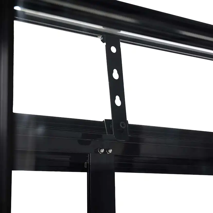 Växthus Metalcraft Svart Rektangulär Odlingsvitrin mot Vägg med Säkerhetsglas, 91x51x157 cm