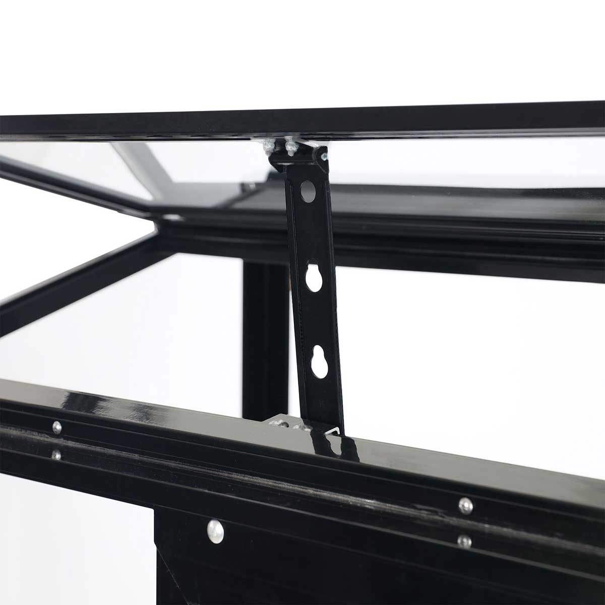 Växthus Metalcraft Svart Rektangulär Odlingsvitrin mot Vägg med Säkerhetsglas, 91x51x157 cm