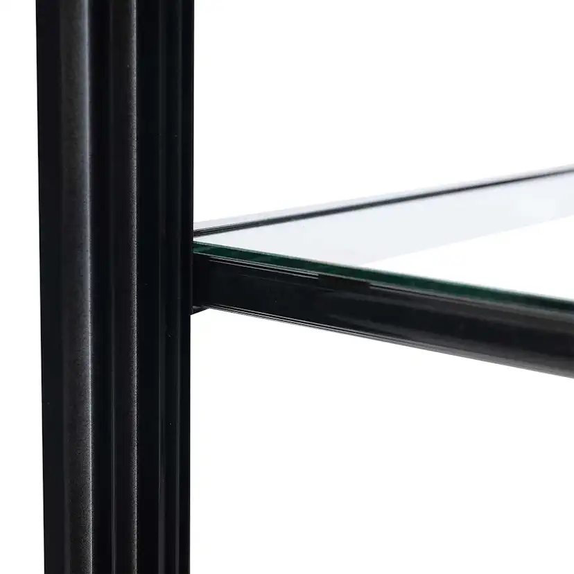 Växthus Metalcraft Svart Rektangulär Odlingsvitrin mot Vägg med Säkerhetsglas, 91x51x157 cm