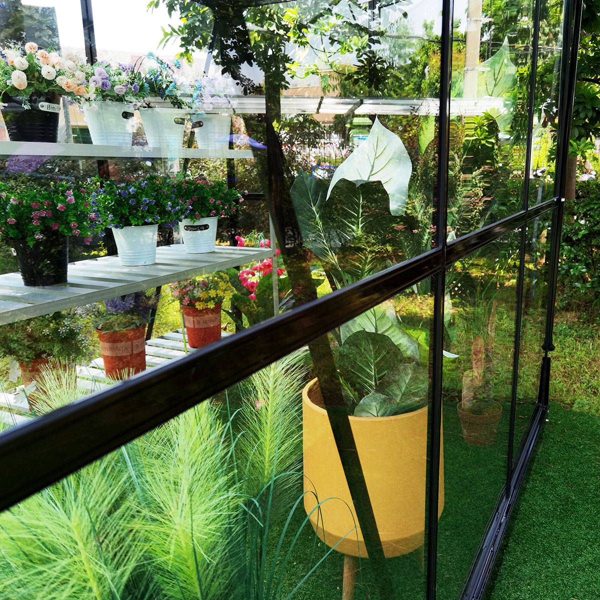 Växthus Metalcraft 3,5 kvm Svart Rektangulär