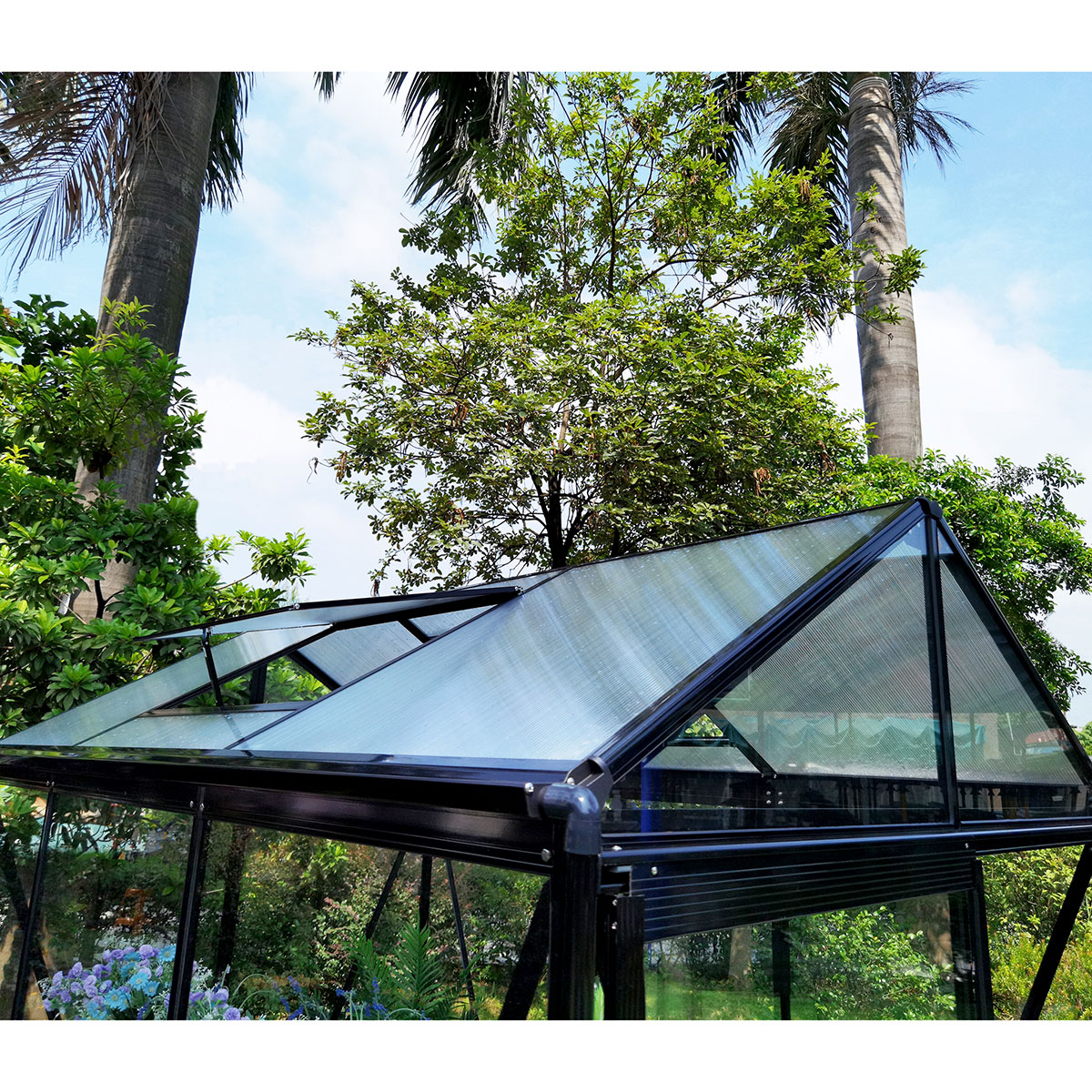 Växthus Metalcraft 3,5 kvm Svart Rektangulär