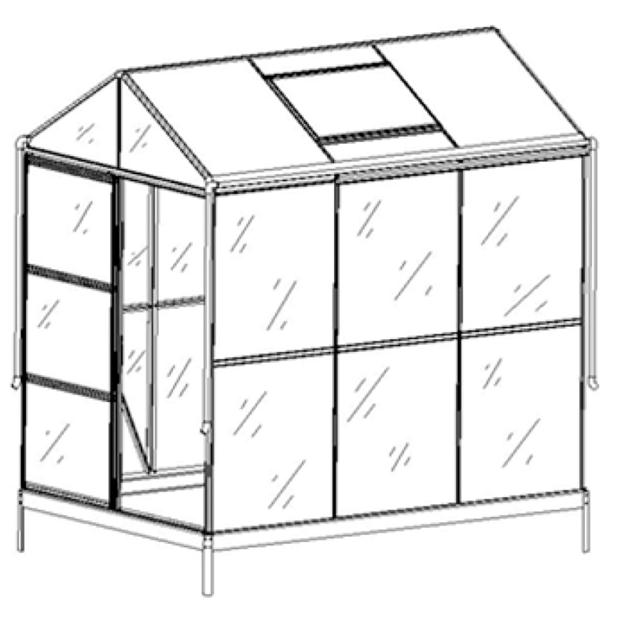 Växthus Metalcraft 3,5 kvm Svart Rektangulär