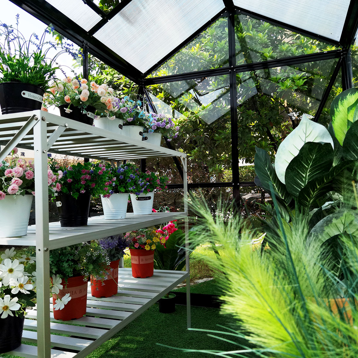 Växthus Metalcraft 3,5 kvm Svart Rektangulär