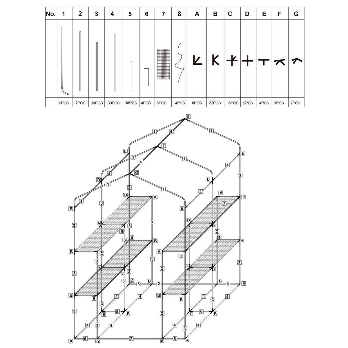Växthus Metalcraft 2,04 kvm Grön Kvadrat