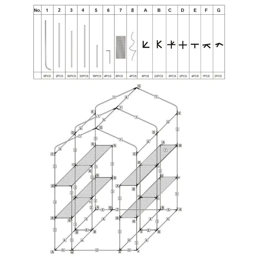 Växthus Metalcraft 2,04 kvm Grön Kvadrat