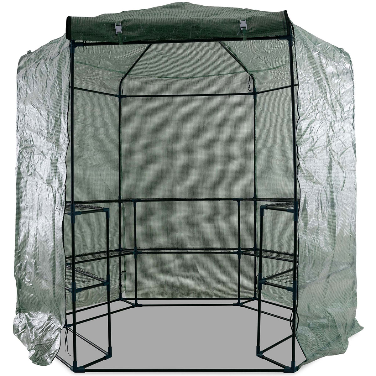 Växthus Metalcraft 3,8 kvm Grön Sexkantigt