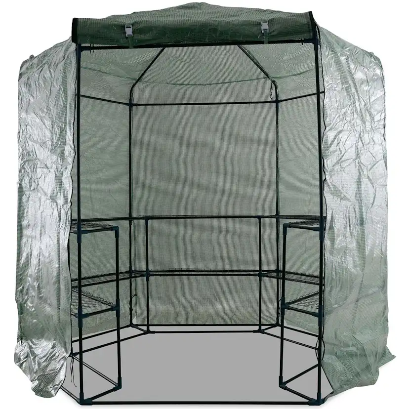 Växthus Metalcraft 3,8 kvm Grön Sexkantigt