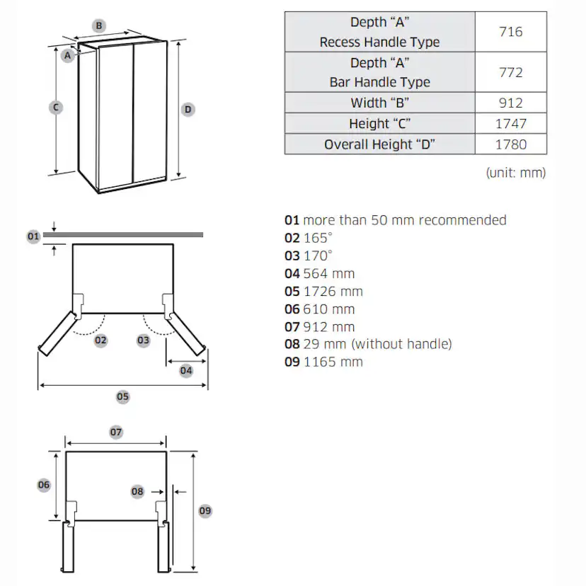 Kylskåp Lofra Dolce Vita Black/Brassed - V4