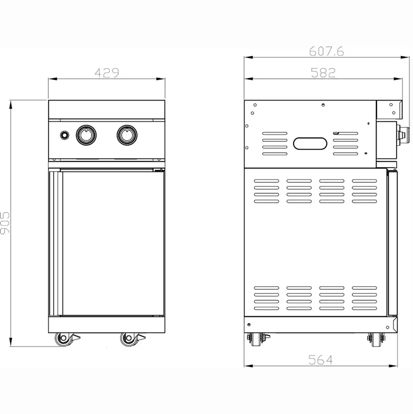 Modul med dubbla sidobrännare MyOutdoorKitchen Stainless Collection