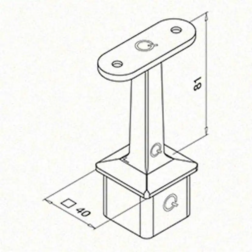 Toppfäste Herrljunga Ledstångsfabrik 4710 Utomhusbruk Plan
