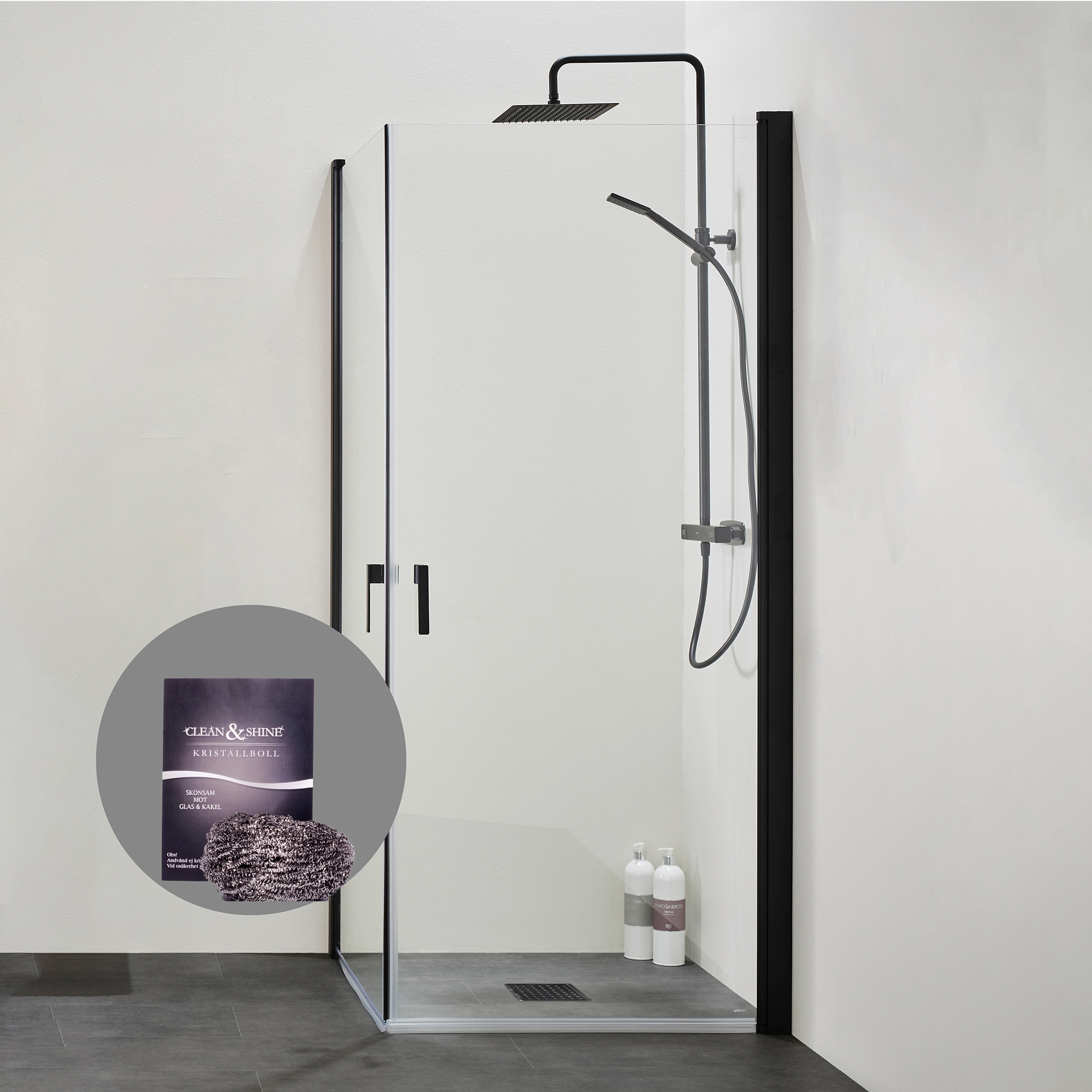 Duschpaket Hafa Duschhörn Igloo Pro med Kristallboll Clean & Shine