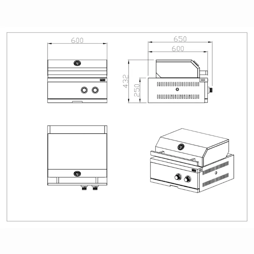 Gasolgrill Myoutdoorkitchen Nordic Line Black 201SS SE - LPG