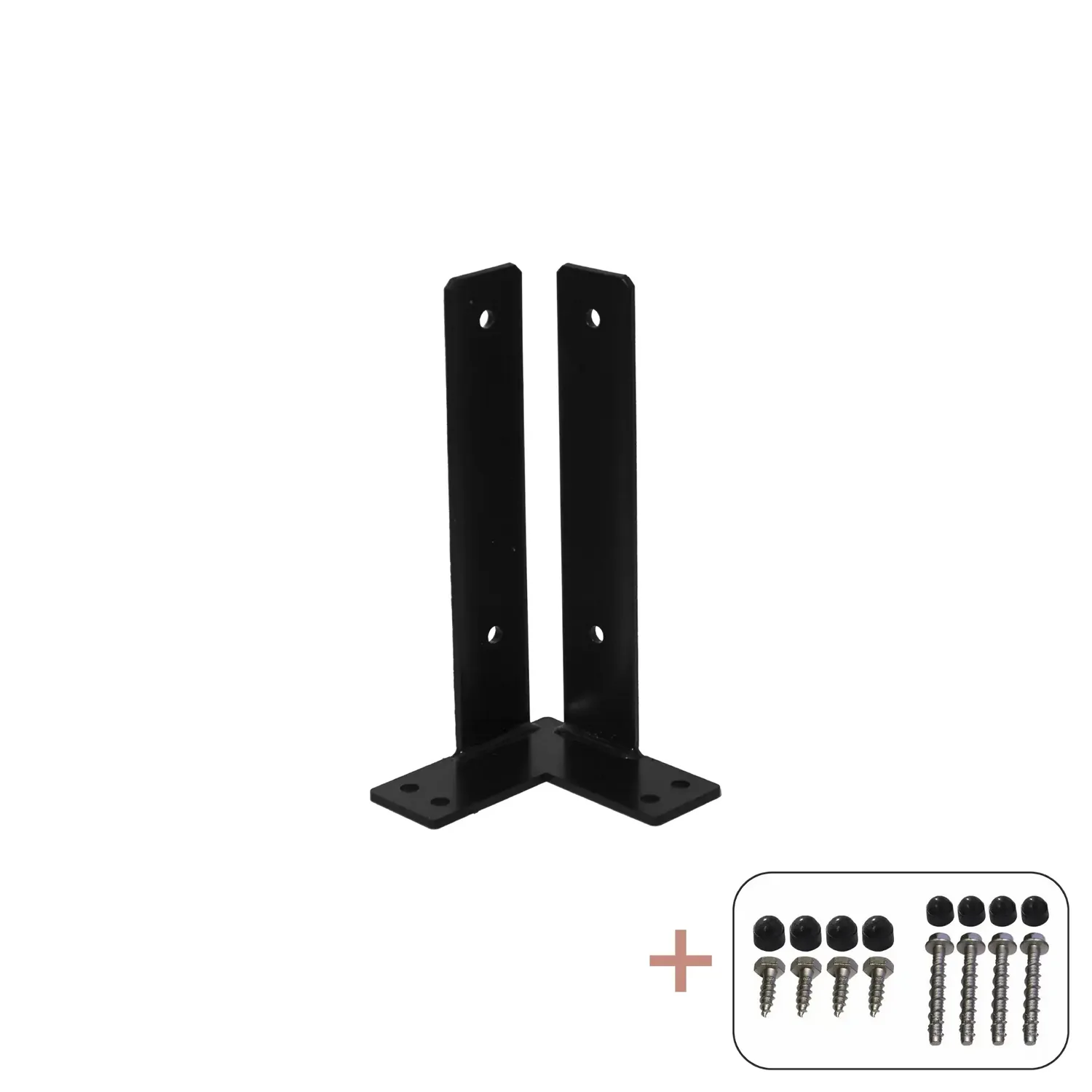 Stolpfot PLUS Hörn För Fundament inkl. Bultar/Skruvar Varmgalvaniserad