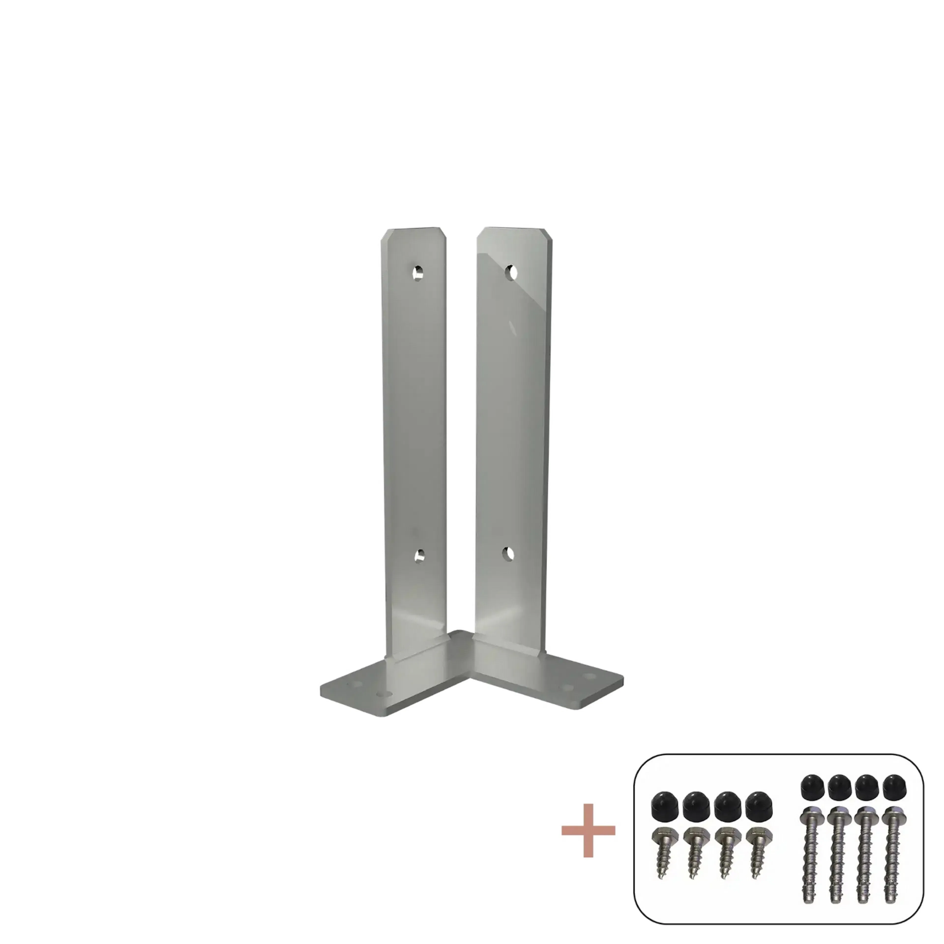Stolpfot PLUS Hörn För Fundament inkl. Bultar/Skruvar Varmgalvaniserad