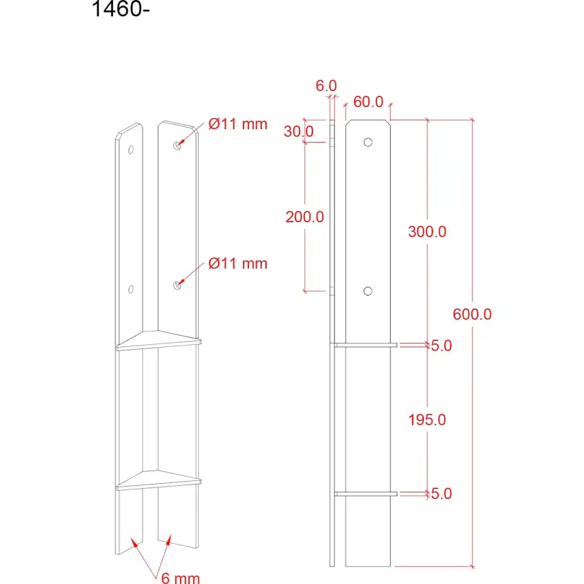 Stolpfot PLUS Hörn inkl. Skruv