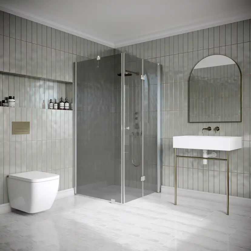 Duschhörn Hietakari Classic 147 Fast Vägg och Vikbar Dörr